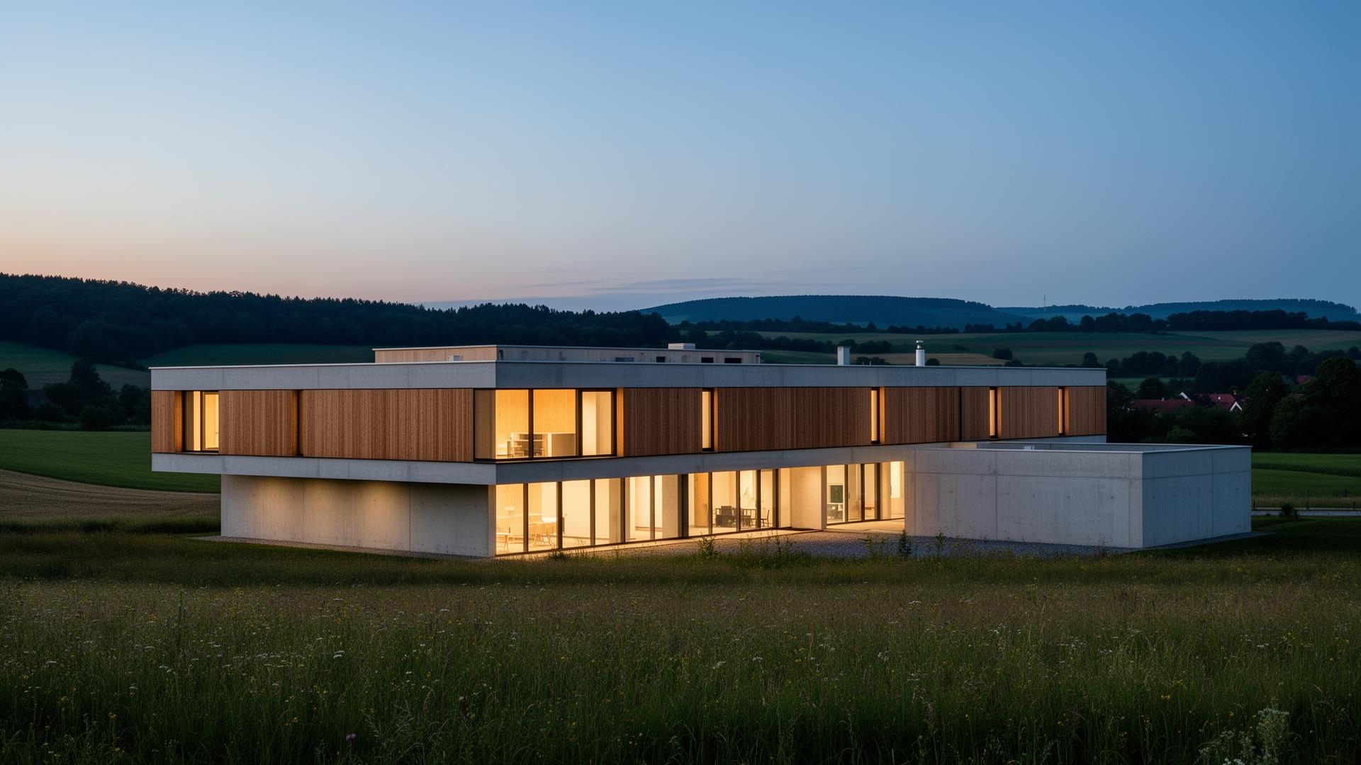 Regionaler Club bei Dämmerung